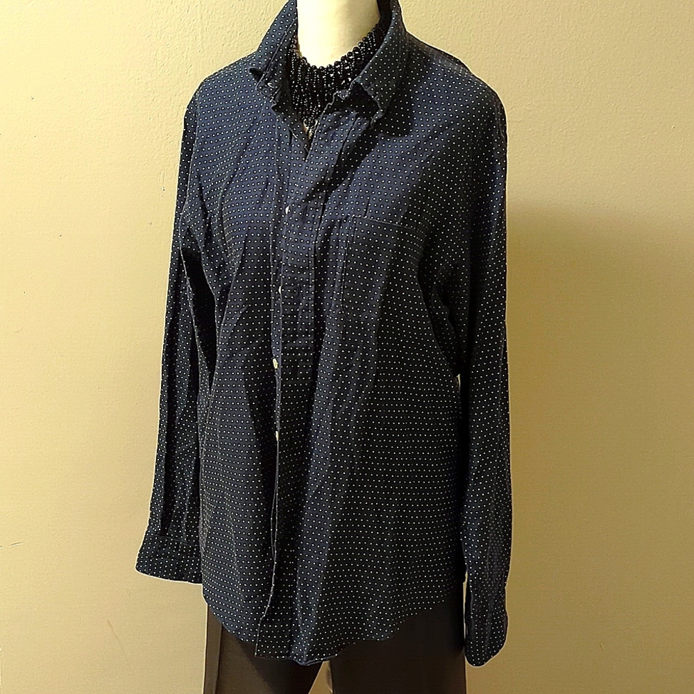 Brooks Brothers polkadot navy shirt